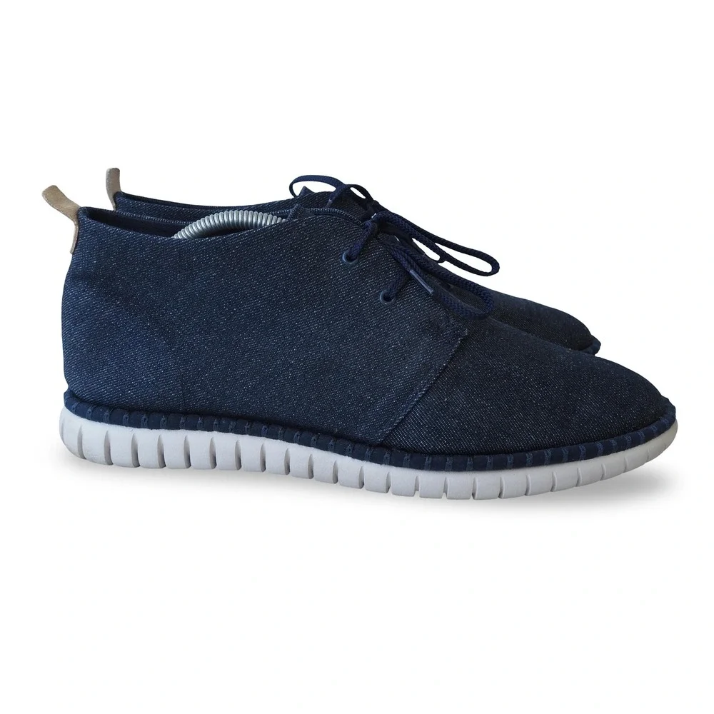 Clarks‎ Denim Chukka Boots Mens 10.5M Indigo Ankle Lace Up Casual Shoes 21621
